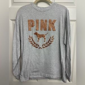 Vs Pink glitter long sleeve shirt